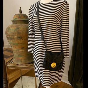 Marc by Marc Jacobs Black Gold Embossed Leather Crossbody Bag